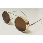 Golden High Quality Round Sunglasses For Men